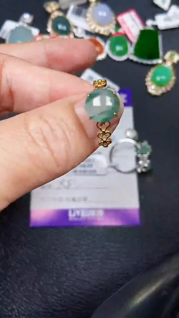 颈饰银S925镶嵌翡翠0128