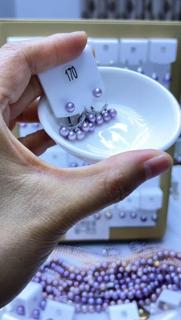 银S925镶嵌耳饰淡水珍珠170