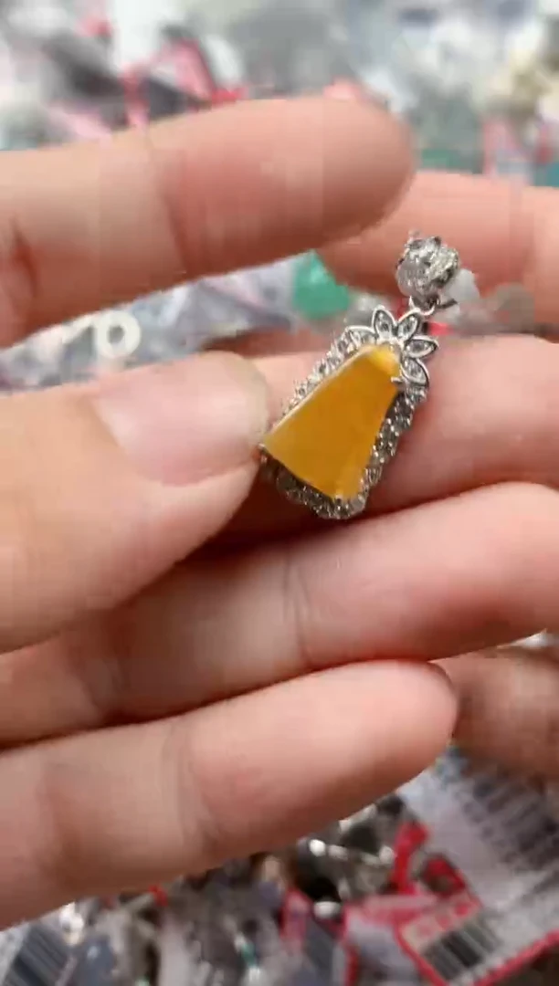 银S925镶嵌戒指翡翠天然A货缅甸翡翠