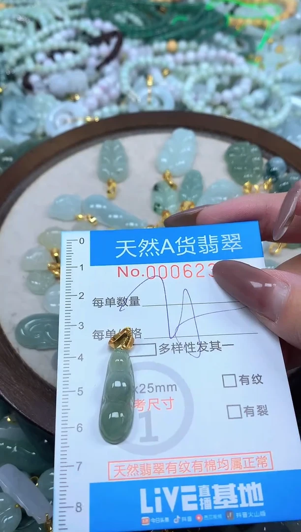 颈饰未镶嵌翡翠净货挂件-6233