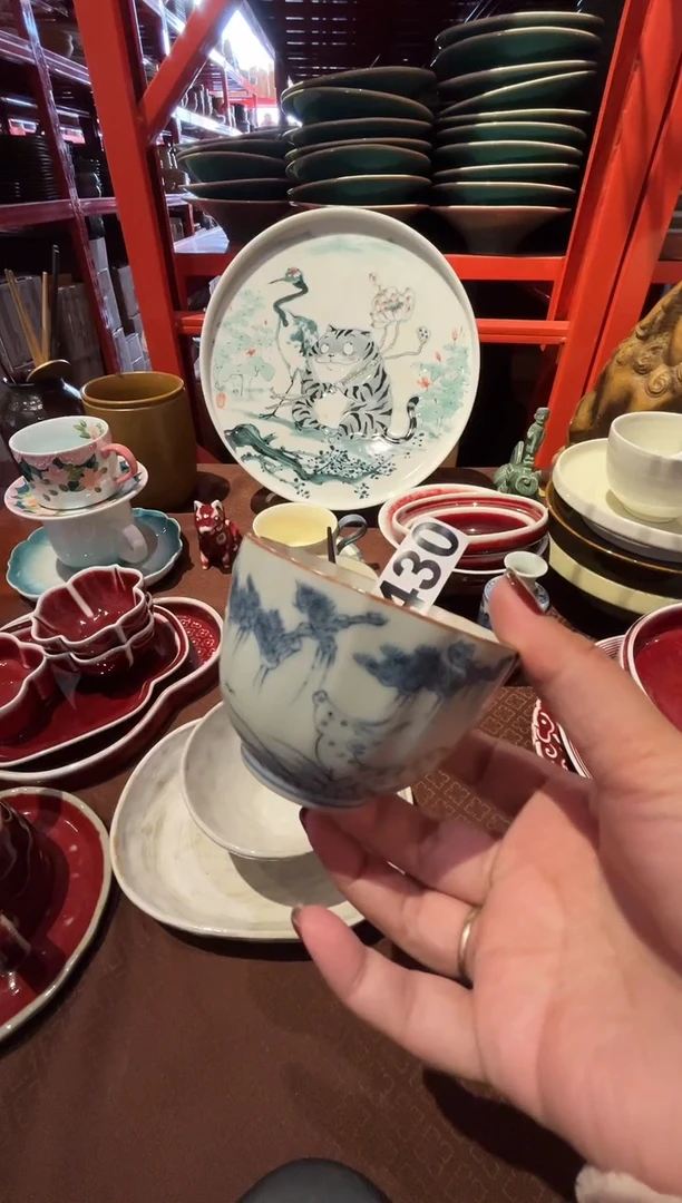 瓷片聆*者430青花手绘杯