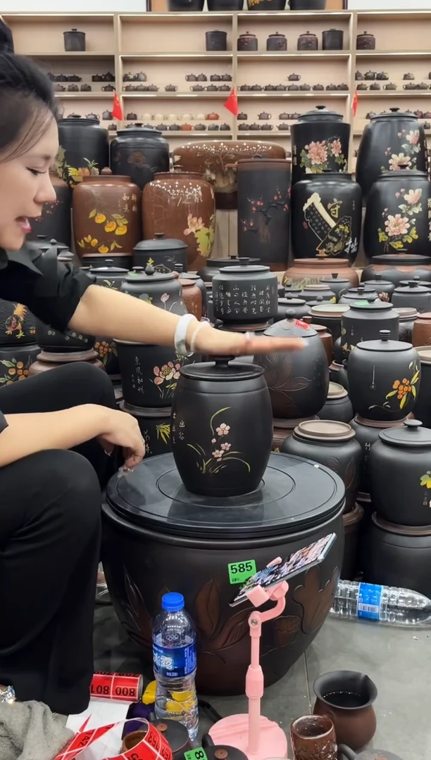 罐瑕疵茶叶罐 高柱彩填 708