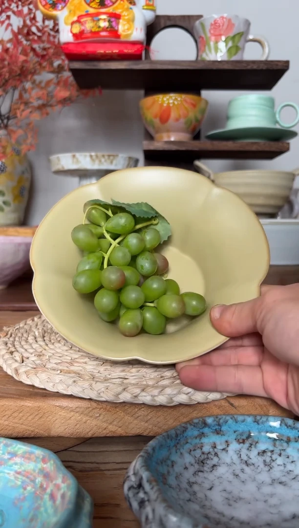 陶瓷08手作粗陶餐具1个装