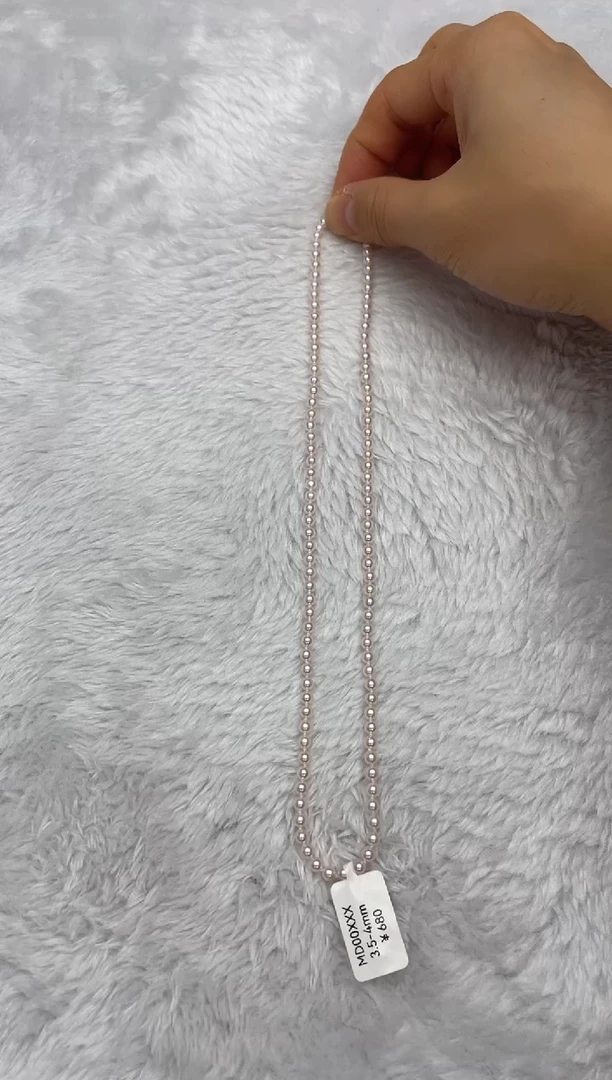 项链银S925镶嵌海水珍珠AK3.5-4mm