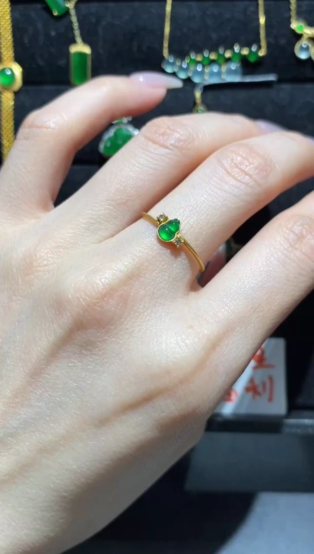 【闪购商品】翡翠戒指18K金镶嵌戒指