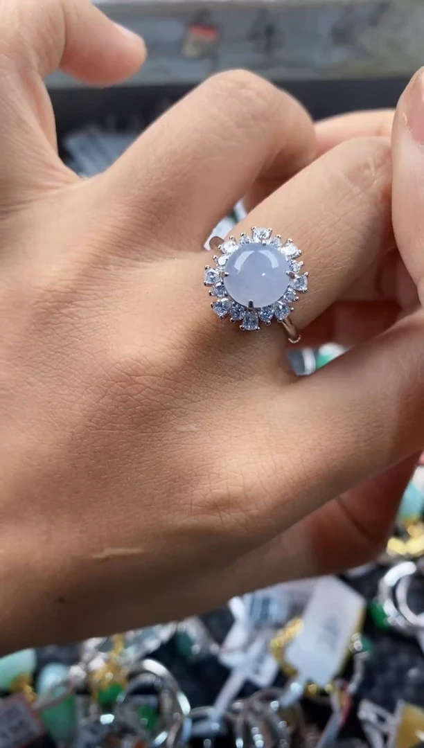 银S925镶嵌戒指翡翠 222       6