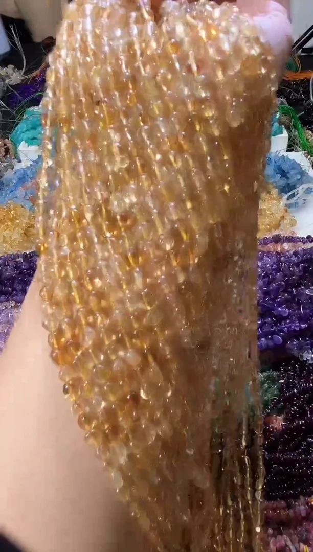 水晶珠宝半成品未镶嵌随形黄水晶