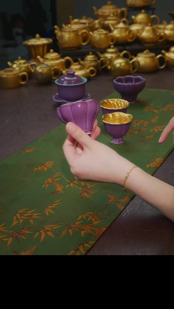 茶杯紫砂【宜景窑紫罗兰系列】曼陀罗