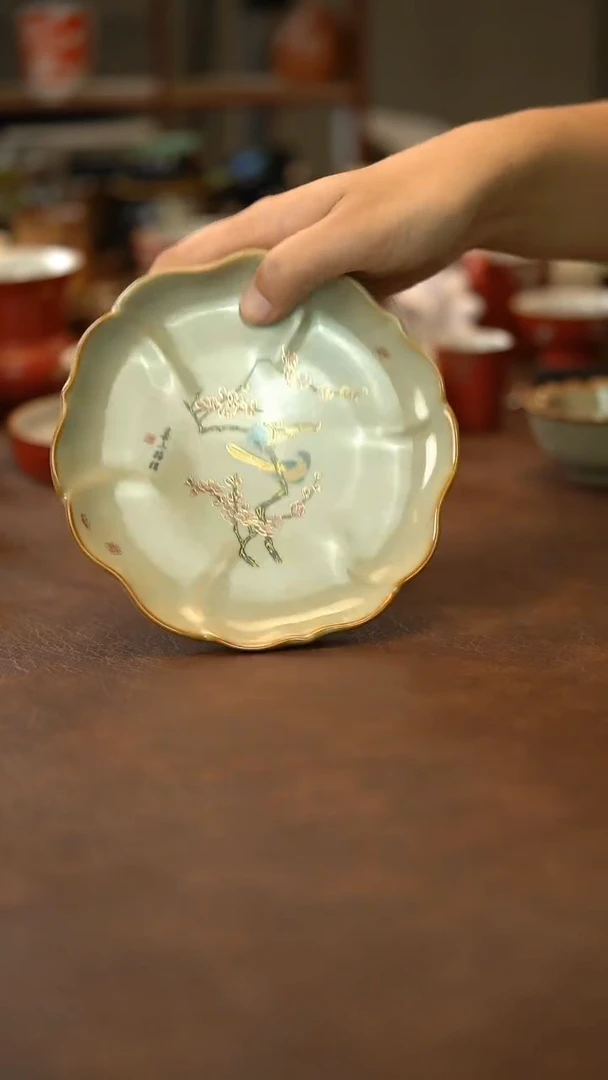 瓷片青玉壶承青玉壶承