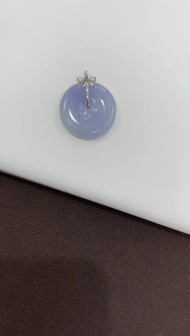 翡翠18K金镶嵌吊坠(赠链)天然缅甸A货翡翠
