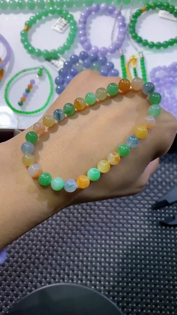 散珠翡翠卡7多宝手串