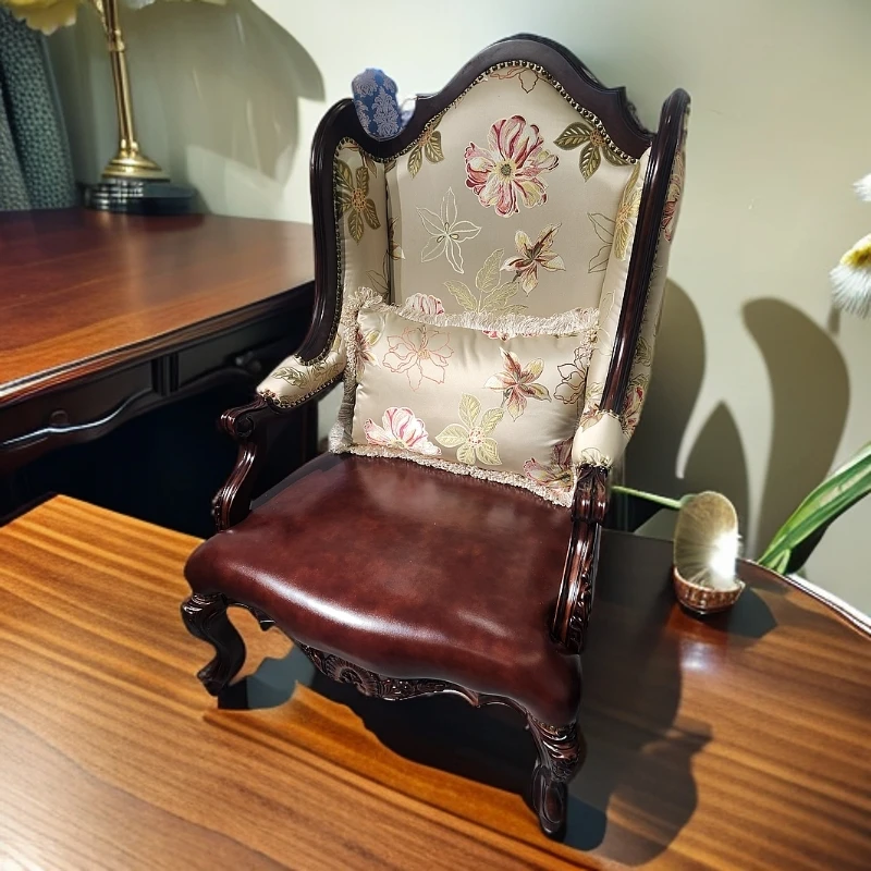 美式复古沙发单人沙发老虎椅书椅欧式客厅办公休闲椅法式家用桌椅