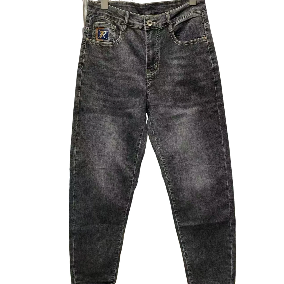 2025新款高端黑灰色春男士上上弹力中腰高中生16-18痞帅潮男裤子