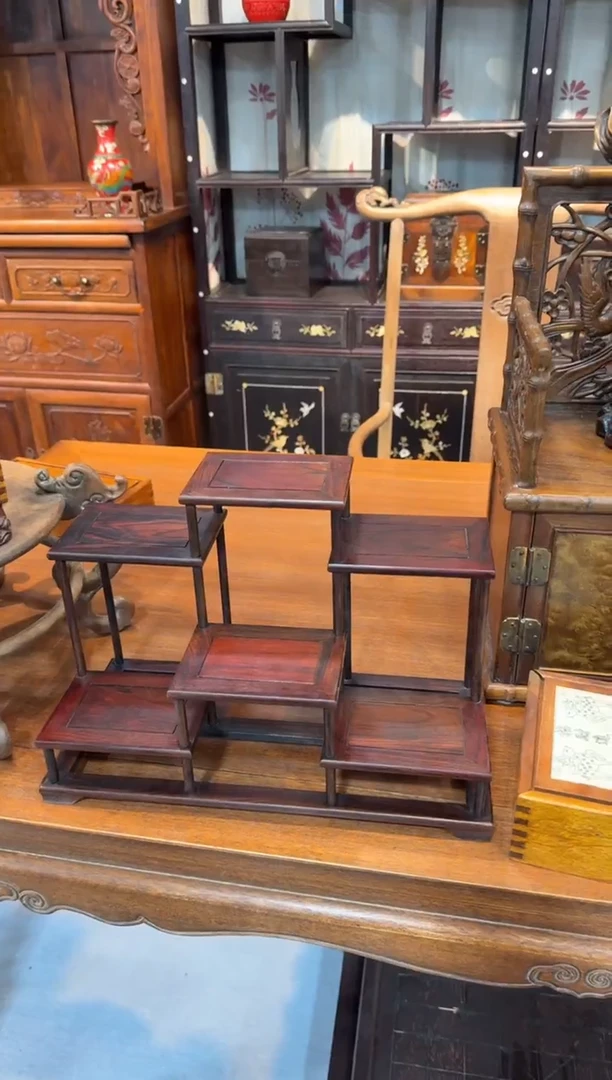 木大红酸枝 六连台 小博古架