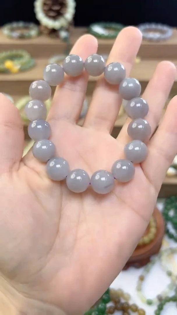 手链未镶嵌和田玉12m烟紫