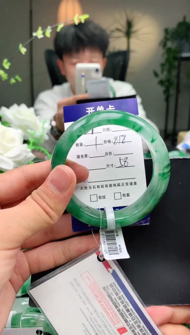 【闪购商品】石英质玉手镯未镶嵌51序号圈口58+