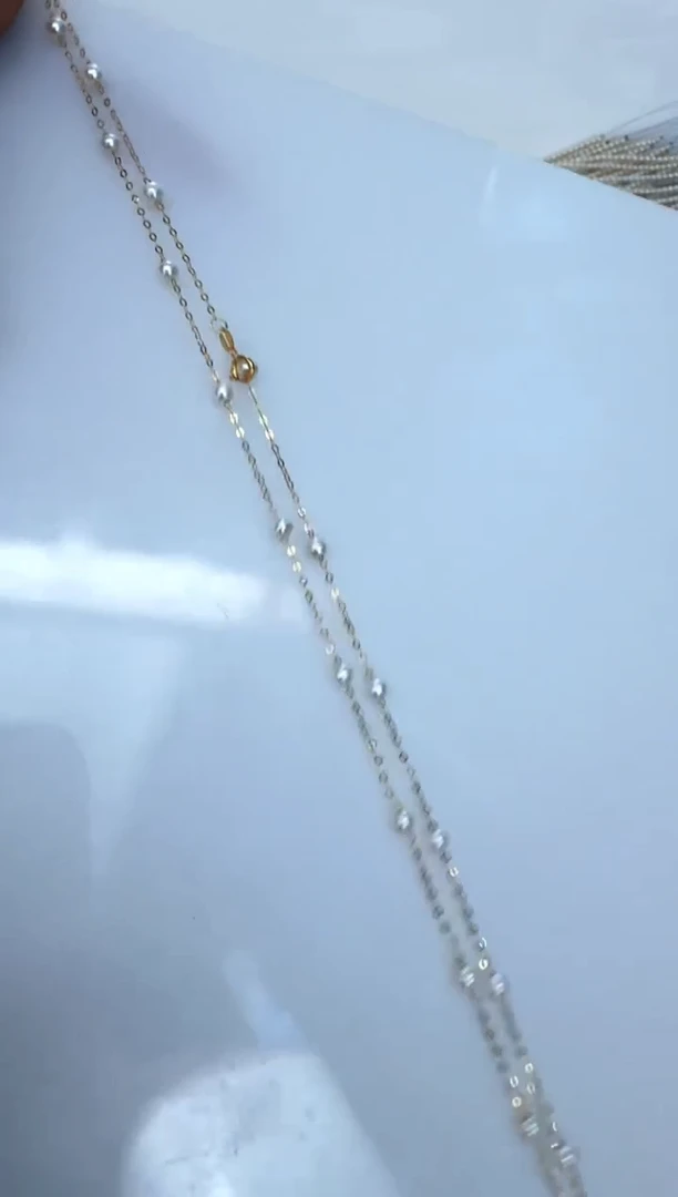 淡水珍珠18K金镶嵌颈饰项链