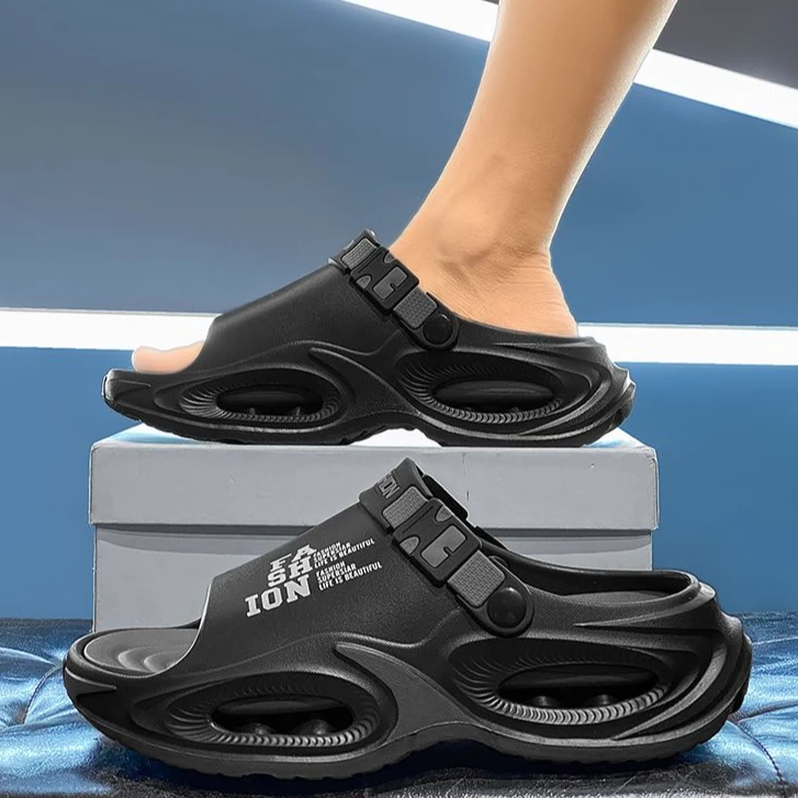 【轻软云感】男士凉鞋2025新款厚底踩屎感防滑户外开车两穿沙滩鞋