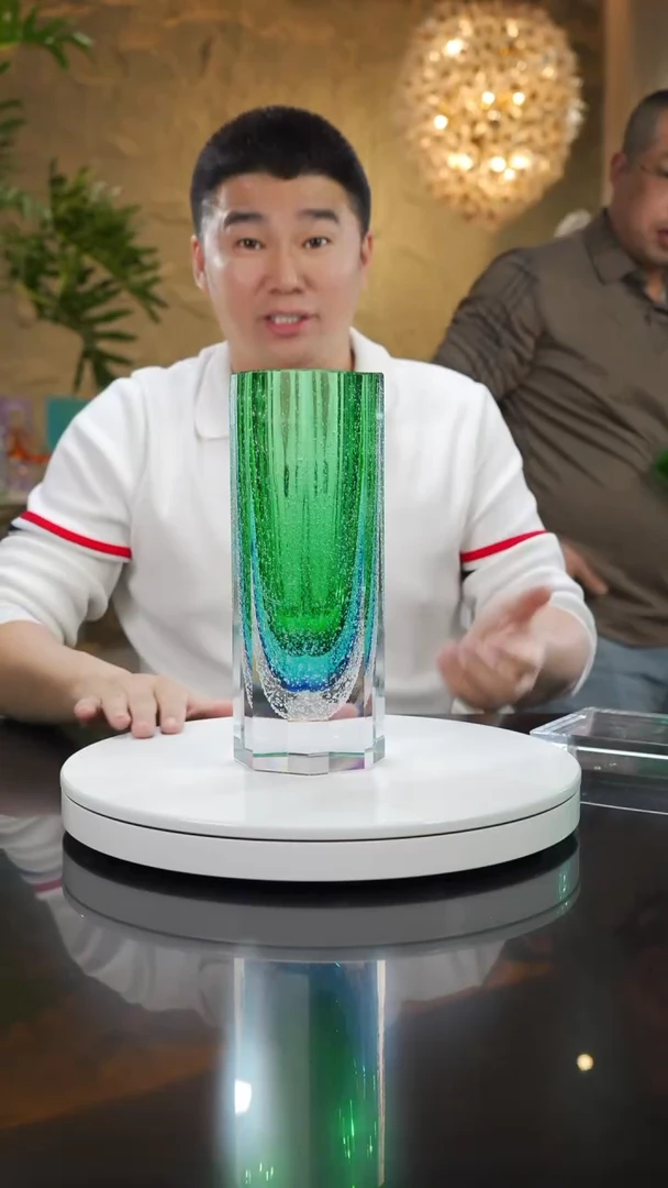 瓷片福利蓝绿切面花瓶