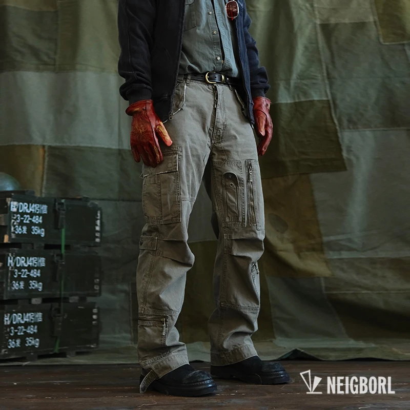 【老佛爷】NEIGBORL钊叔制美式潮流多口袋重工水洗百搭休闲工装裤