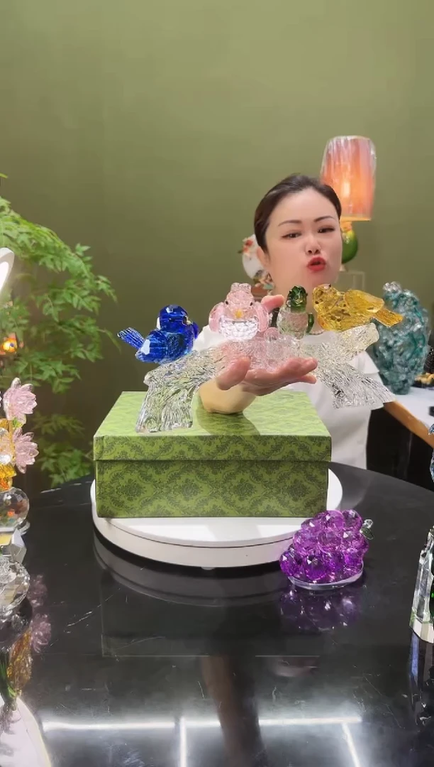 人造水晶喜上眉梢  K9 水晶摆件