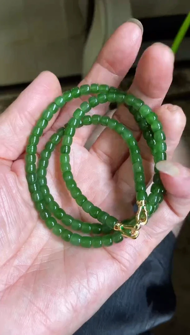 颈饰未镶嵌和田玉（碧玉）卡5直切妈妈链