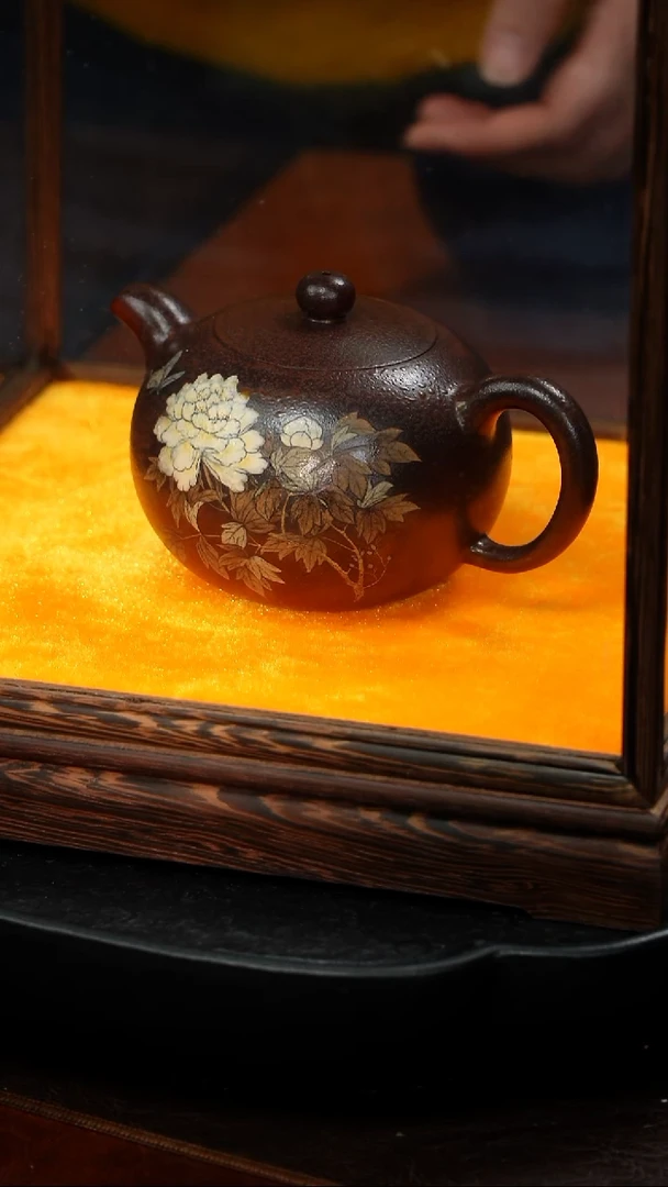 茶壶紫砂 沈建军 芙蓉珠18 大红袍柴烧 300毫升