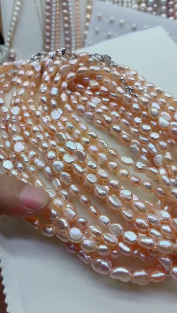 淡水珍珠合金项链多样性发其一，非无暇