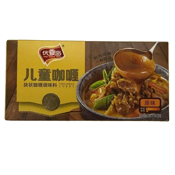 优香岛儿童咖喱块状咖喱调味料原味 100g