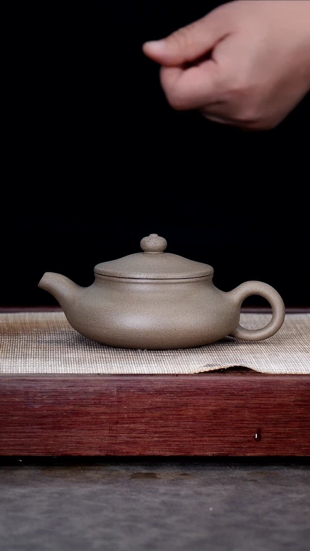 茶壶紫砂宜兴紫砂茶壶蟹壳青@@CH04372