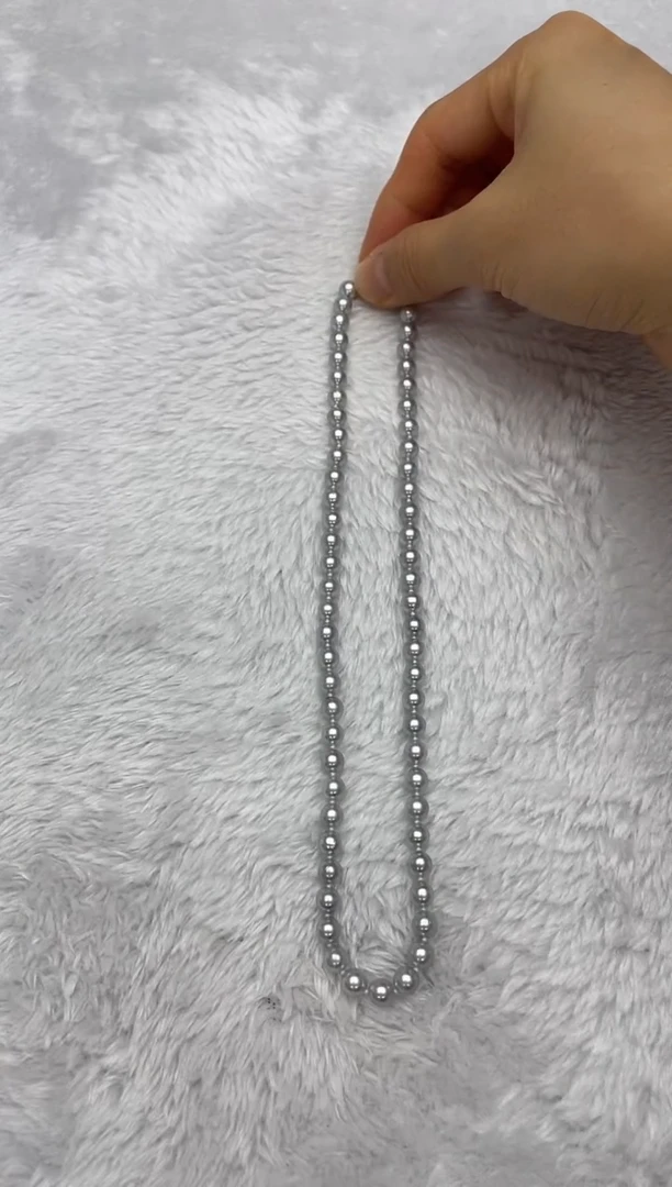 项链银S925镶嵌海水珍珠AK真多麻6-6.5mm