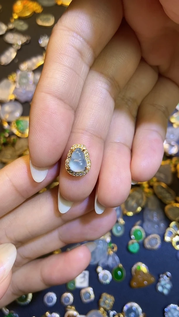 翡翠银S925镶嵌吊坠(不含链)1