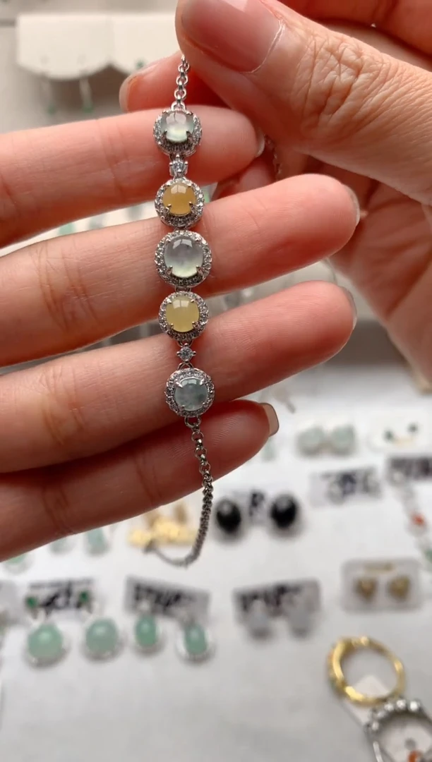 【闪购商品】翡翠手链银S925镶嵌1号