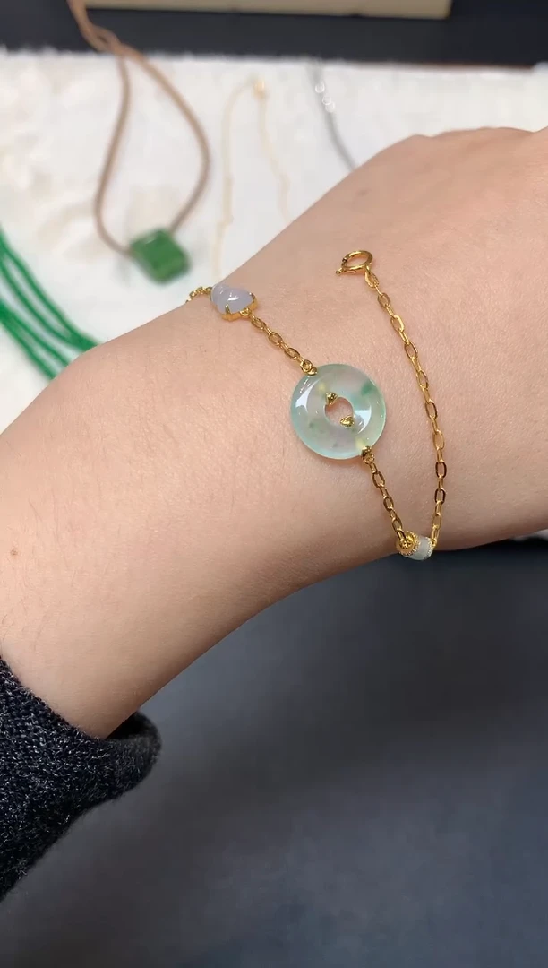 18K金镶嵌手链翡翠（多样性发一件）W541|4500