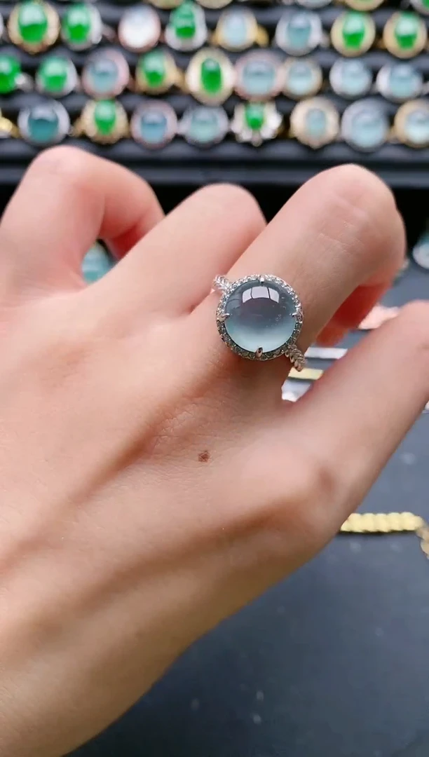 【闪购商品】翡翠戒指银S925镶嵌111111