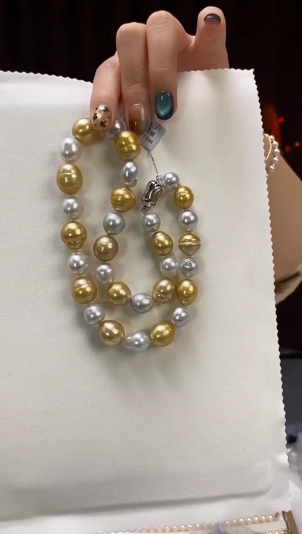 项链未镶嵌海水珍珠10-14海水珍珠项链