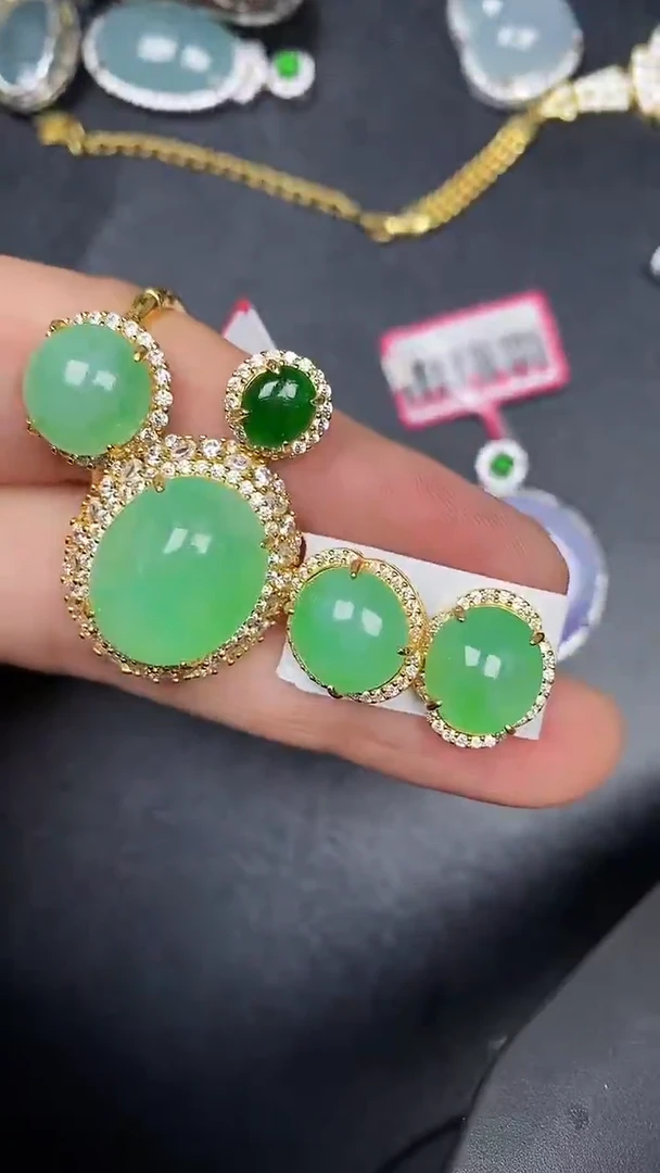 银S925镶嵌戒指翡翠2220