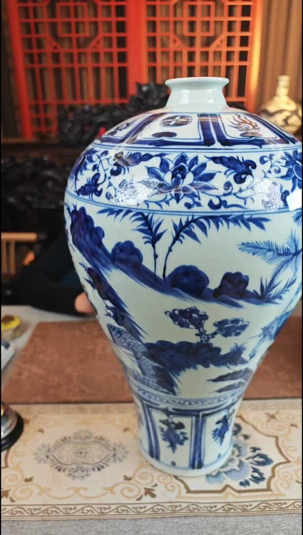 【闪购商品】瓶宁封窑青花萧何月下追韩信图瓶