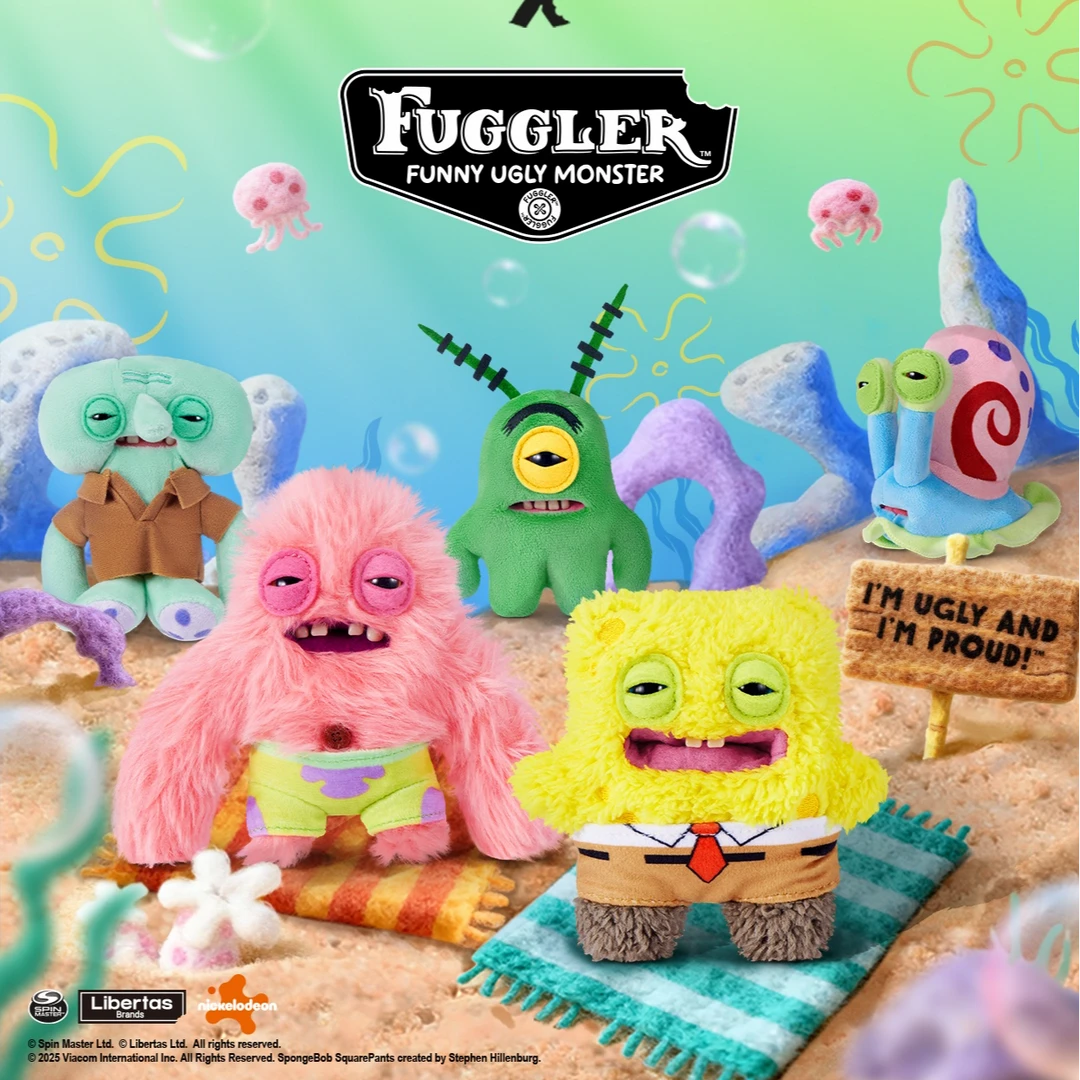 Fuggler官方正版萌牙怪兽海绵宝宝联名款挂件丑萌搞怪公仔钥匙扣