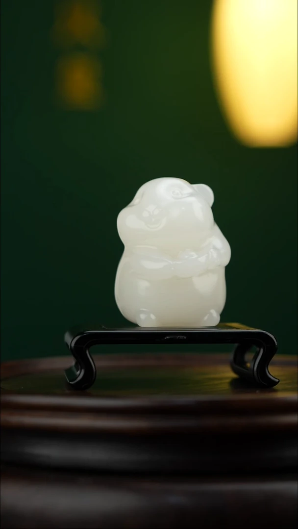 玉【鼠来宝】天然玉石摆件