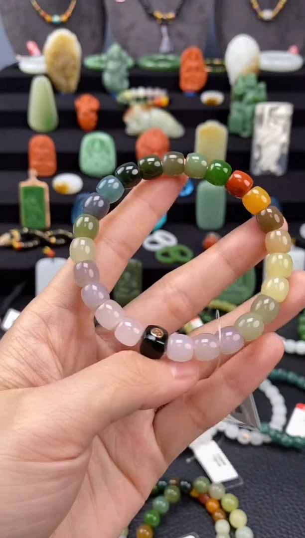 【闪购商品】和田玉-未镶嵌8.5mm多宝极致弧手串