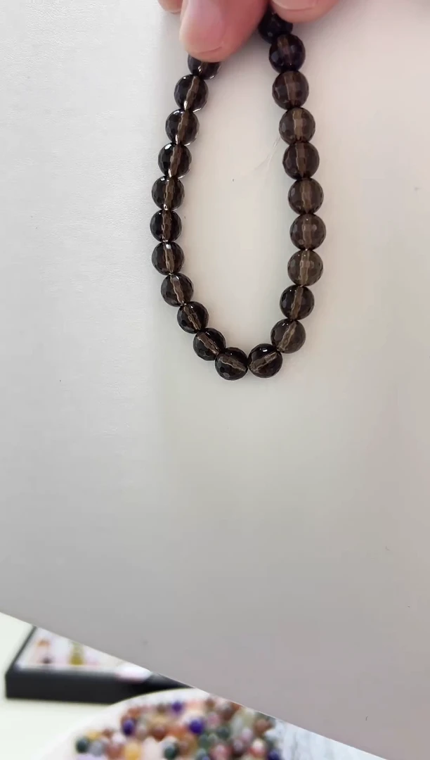 未镶嵌手链发晶天然茶水晶128刻面A2222