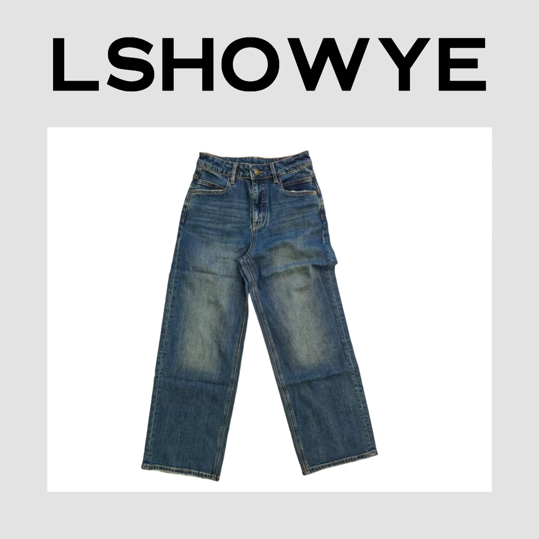 LSHOWYE｜树皮皱直简牛仔裤 50075