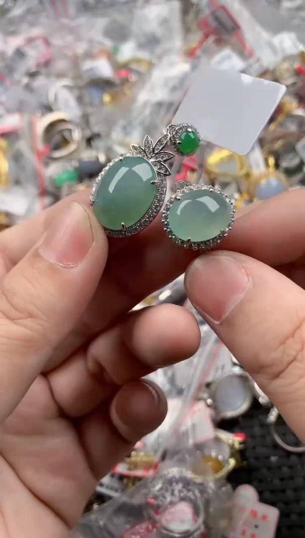 银S925镶嵌戒指翡翠777   7