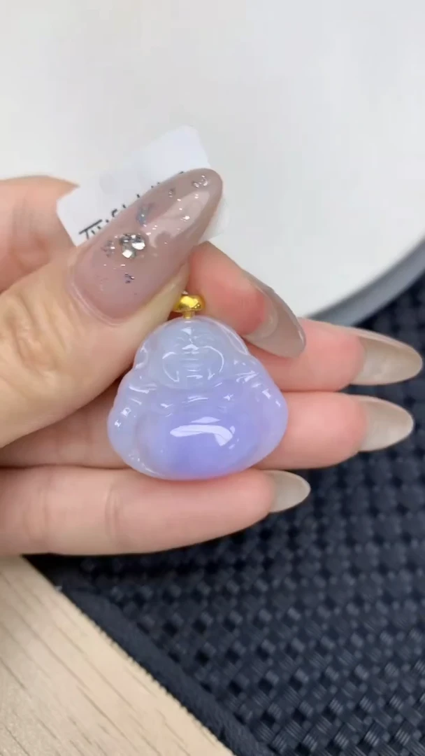 颈饰18K金镶嵌翡翠天然缅甸翡翠a货百元以上9元证书费自理