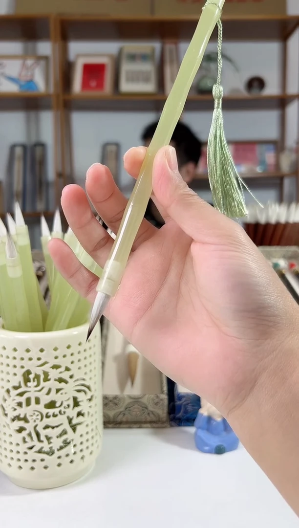 亚克力仿玉竹节七紫三羊兼毫出锋2.4