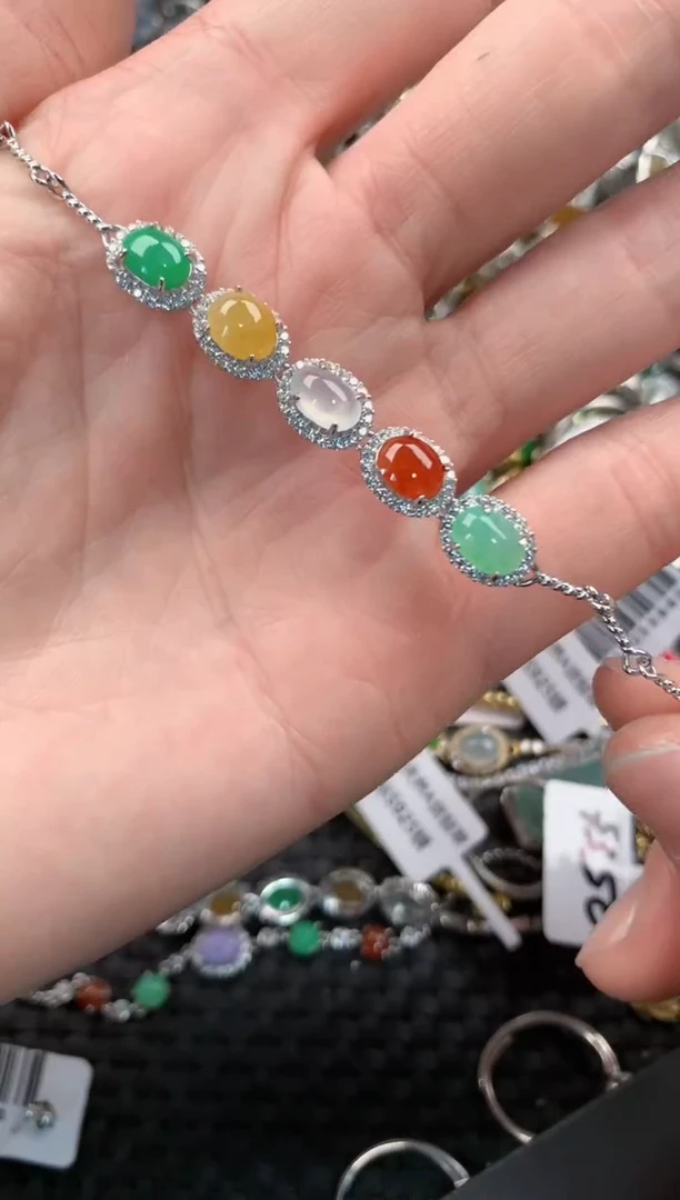 银S925镶嵌戒指翡翠666   7