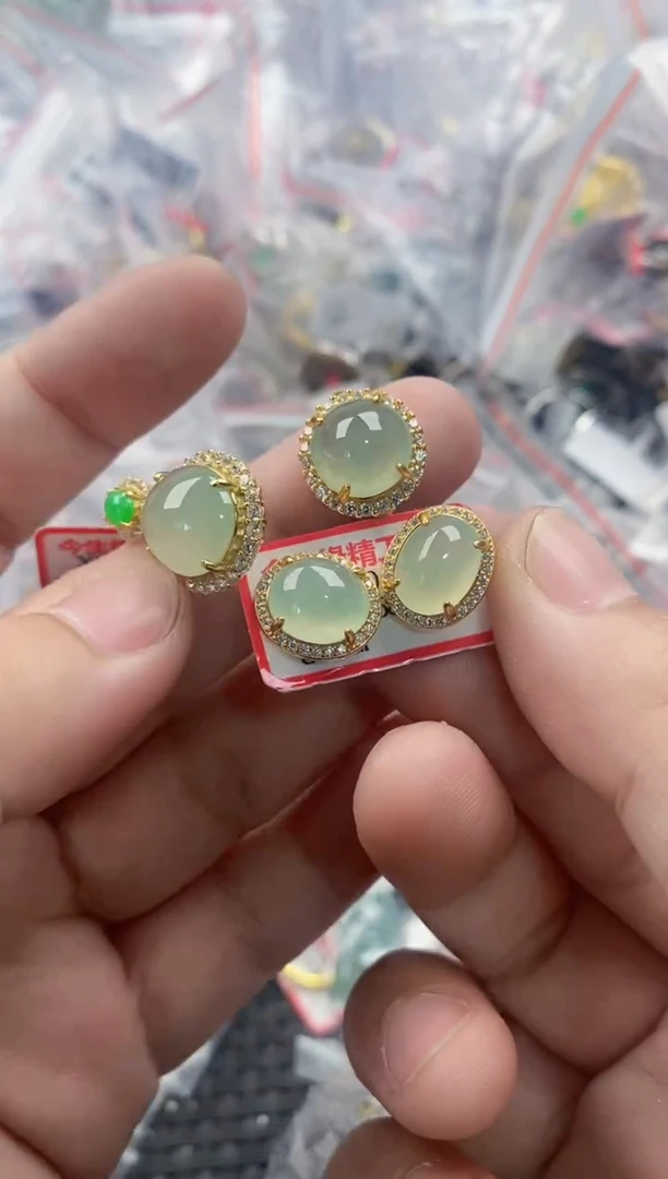 银S925镶嵌戒指翡翠444    1