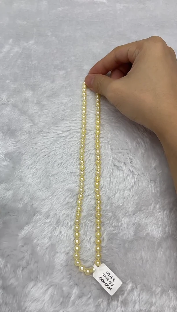 项链银S925镶嵌海水珍珠AK羽皇金5.5-6mm