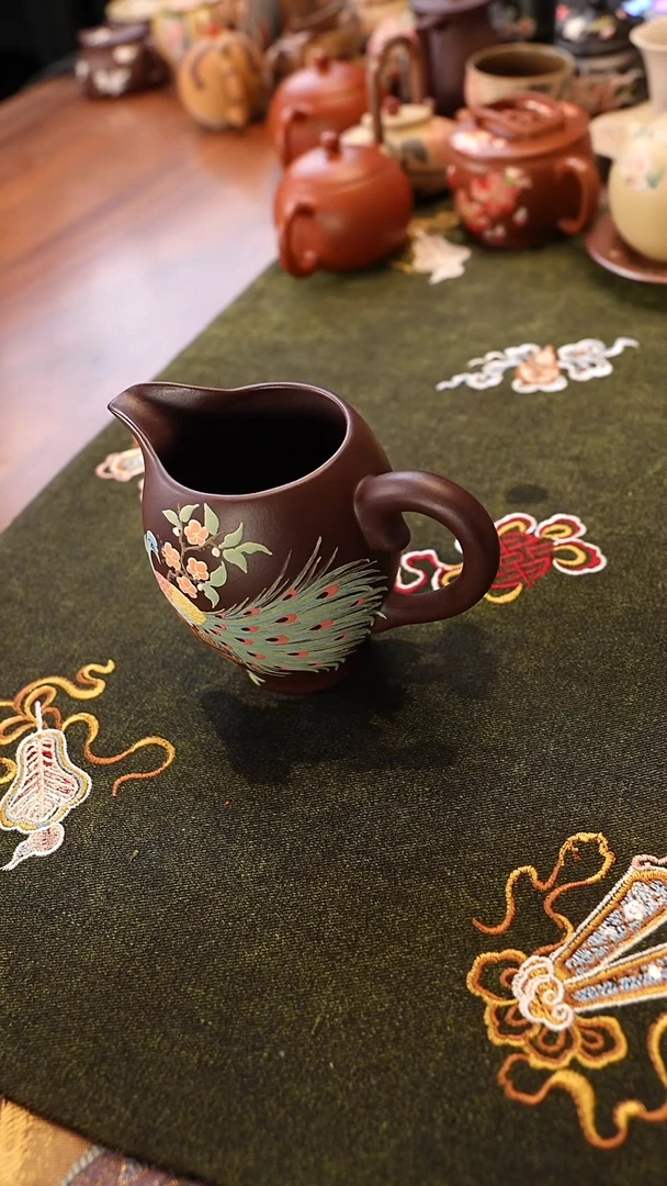 茶壶紫砂孔雀公道杯